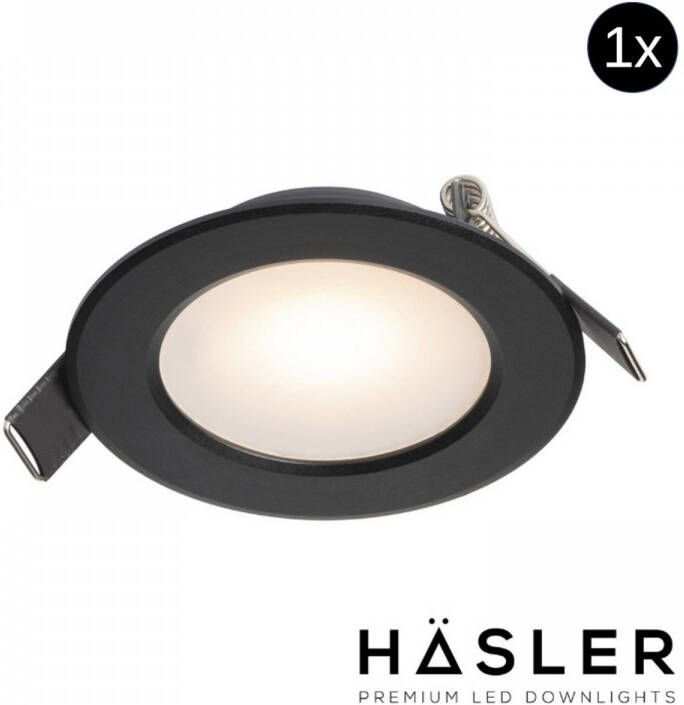 Hasler Inbouwspot Häsler Murcia Incl. Fase Aansnijding Dimbaar 9.2 cm 4 Watt Warm Wit Zwart Set 10x Set 1 Spot