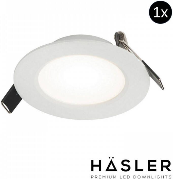 Hasler Inbouwspot Häsler Toscana Incl. Fase Aansnijding Dimbaar 9.2 cm 4 Watt Helder Wit RVS Wit Set 10x Set 1 Spot