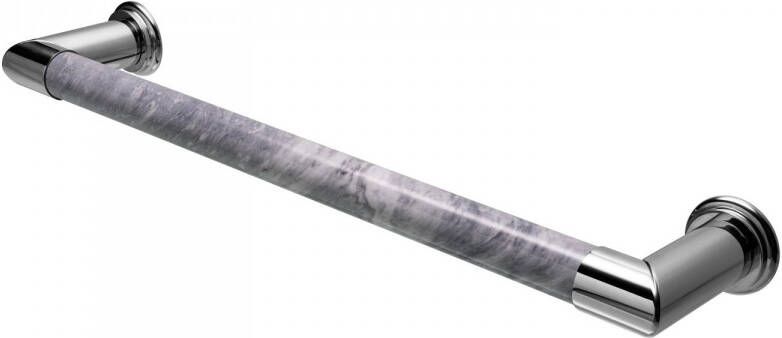 HD Heating Elektrische Radiator Cascade 60x12 cm Bardiglio Nuvolato Marble Polished Chrome