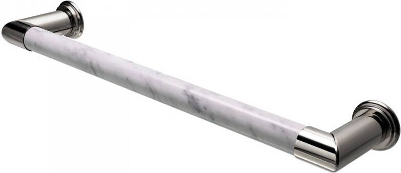 HD Heating Elektrische Radiator Cascade 60x12 cm Bianco Carrara Venatino Marble Polished Nickel