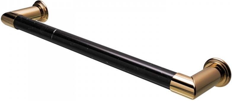 HD Heating Elektrische Radiator Cascade 60x12 cm Nero Marquina Marble Unlacquered Brass