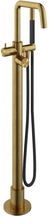 Hotbath Archie afbouwdeel voor vrijstaande badmengkraan met draaibare uitloop 97 cm geborsteld messing PVD - Foto 1