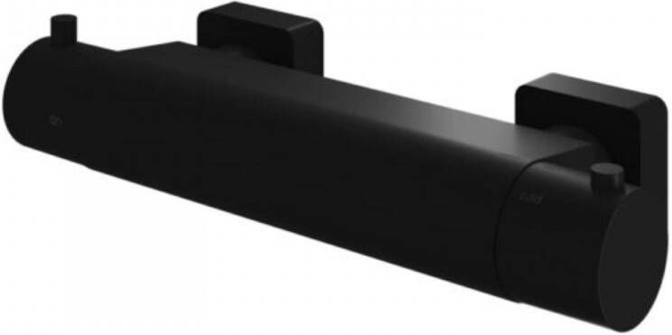 Hotbath Gal GL008BL thermostatische douchemengkraan met 1 2" onderaansluiting Mat zwart
