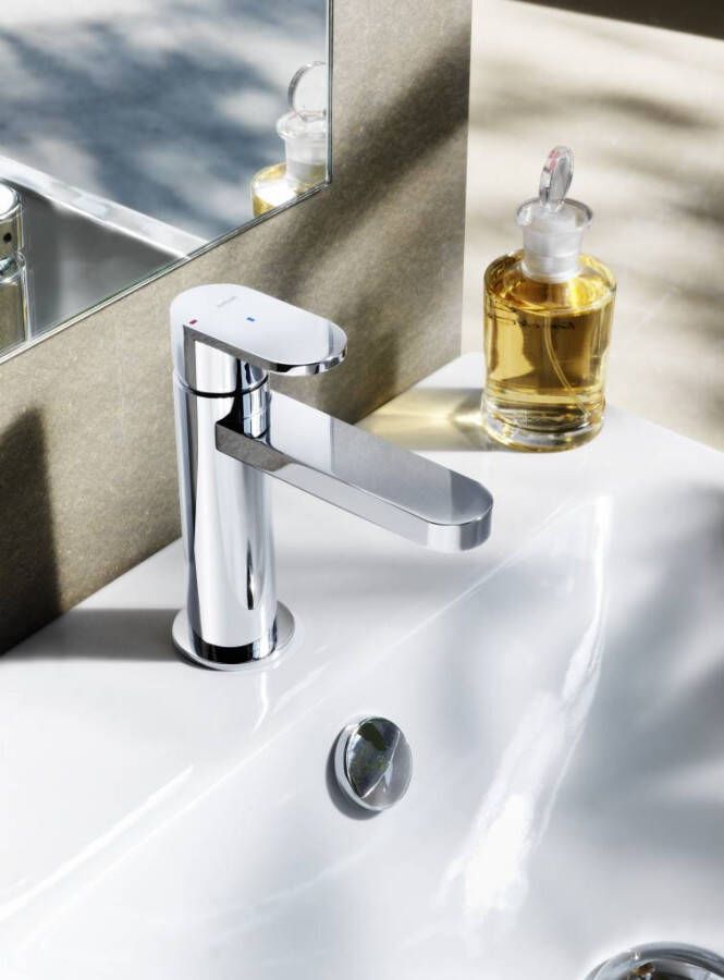 Hotbath Friendo wastafelmengkraan met rechte uitloop kantelbare perlator zonder waste geborsteld nikkel F003GN - Foto 3