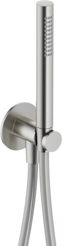 Hotbath Ace Handdoucheset staafhanddouche wandsteun met uitlaat 150cm doucheslang Geborsteld Nikkel AC440GN - Foto 1