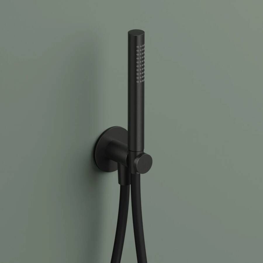 Hotbath Ace Handdoucheset staafhanddouche wandsteun met uitlaat 150cm doucheslang Gepolijst Zwart PVD AC440PBP - Foto 2