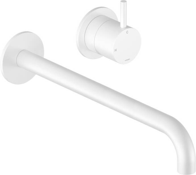 Hotbath Cobber Afbouwdeel voor wastafelkraan 25cm uitloop Mat Wit CB105EXT25WH