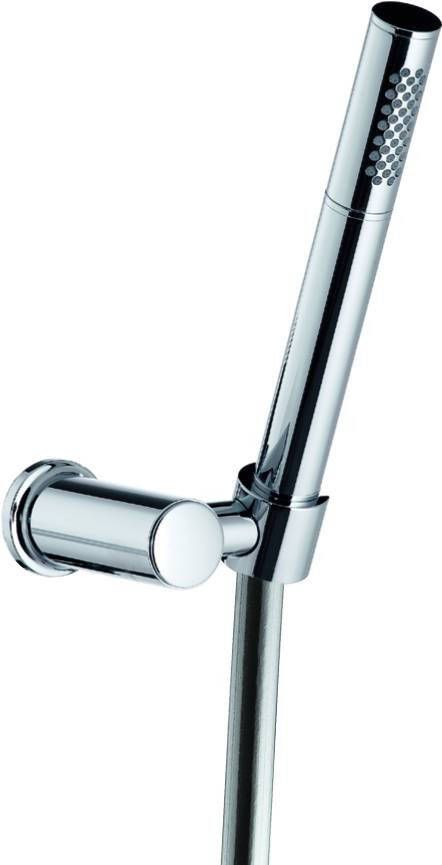 Hotbath Mate handdoucheset met wandsteun 1 m doucheslang en ABS kunststof handdouche chroom