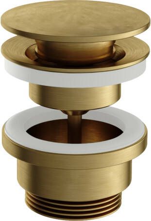 Hotbath Archie AR708 niet-afsluitbare plug rond RVS 316 Geborsteld Messing PVD