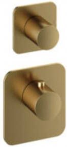 Hotbath Gal afbouwdeel voor High Flow thermostaat met 1 stopkraan horizontaal verticaal geborsteld messing PVD - Foto 1