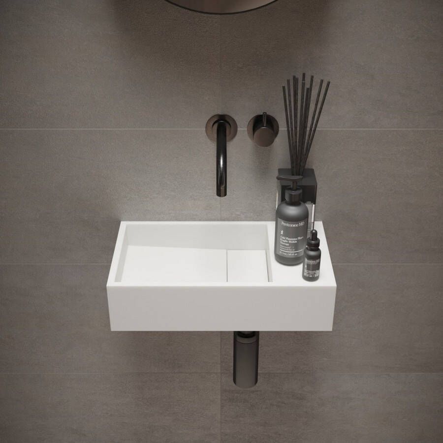 Ideavit Fontein Solidcube 40x22x10 cm Solid Surface Omkeerbaar Mat Wit