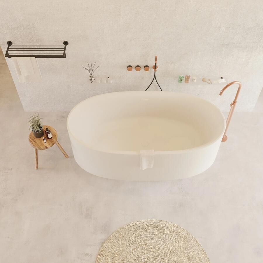 Ideavit Ligbad Vrijstaand Colidcliff 175x88x56 cm Solid Surface Mat Wit - Foto 2
