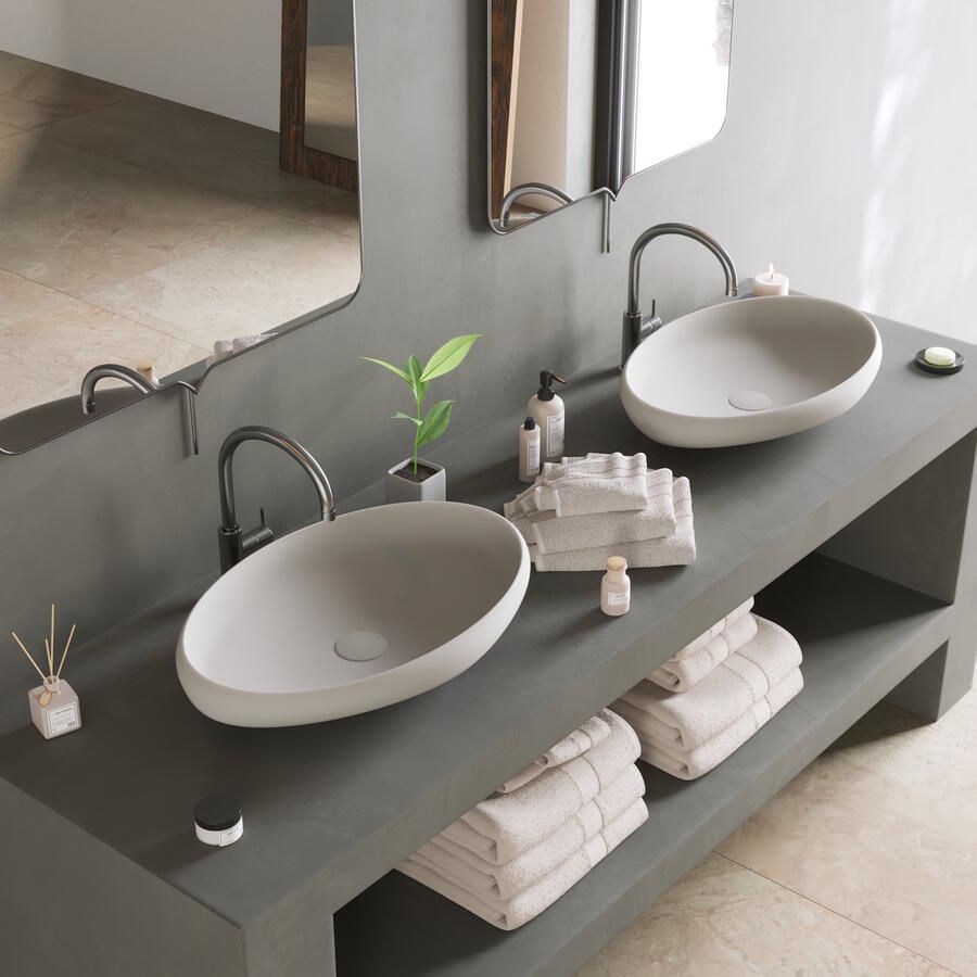 Ideavit Opbouw Waskom Solidego 60x40x11 2 cm Solid Surface Mat Wit - Foto 2