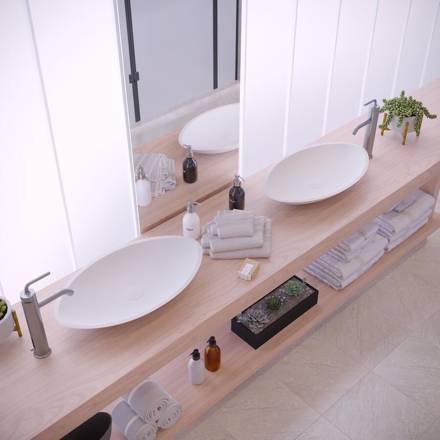 Ideavit Opbouw Waskom Solidjazz 60x35x9 cm Solid Surface Mat Wit - Foto 2