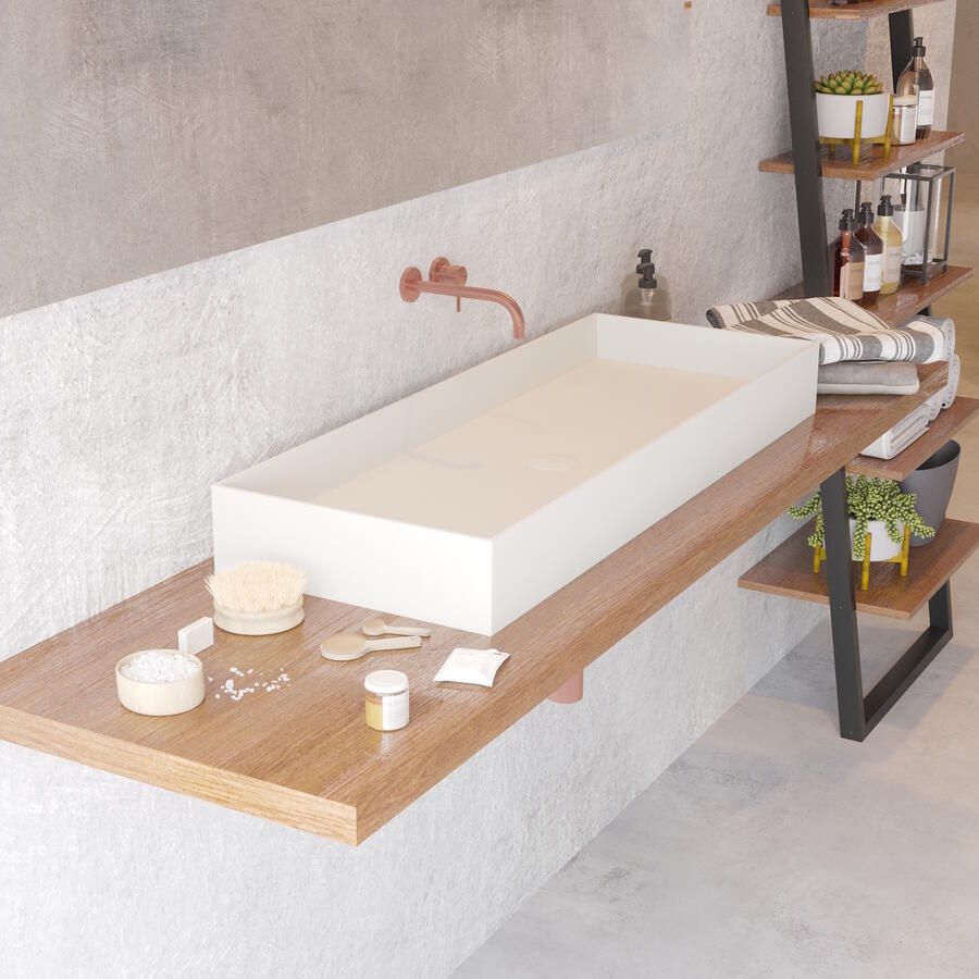 Ideavit Opbouw Waskom Solidjoy 100x37 5x11 cm Solid Surface Mat Wit - Foto 2