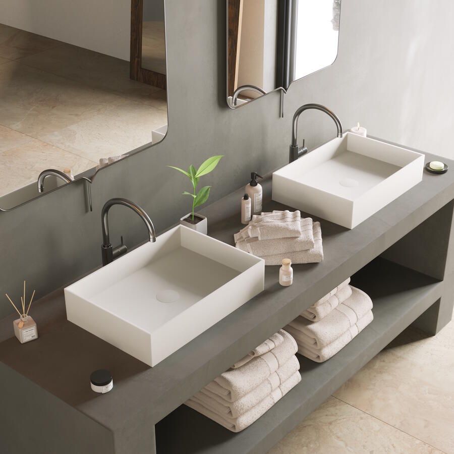 Ideavit Opbouw Waskom Solidjoy 50x35x11 cm Solid Surface Mat Wit - Foto 2