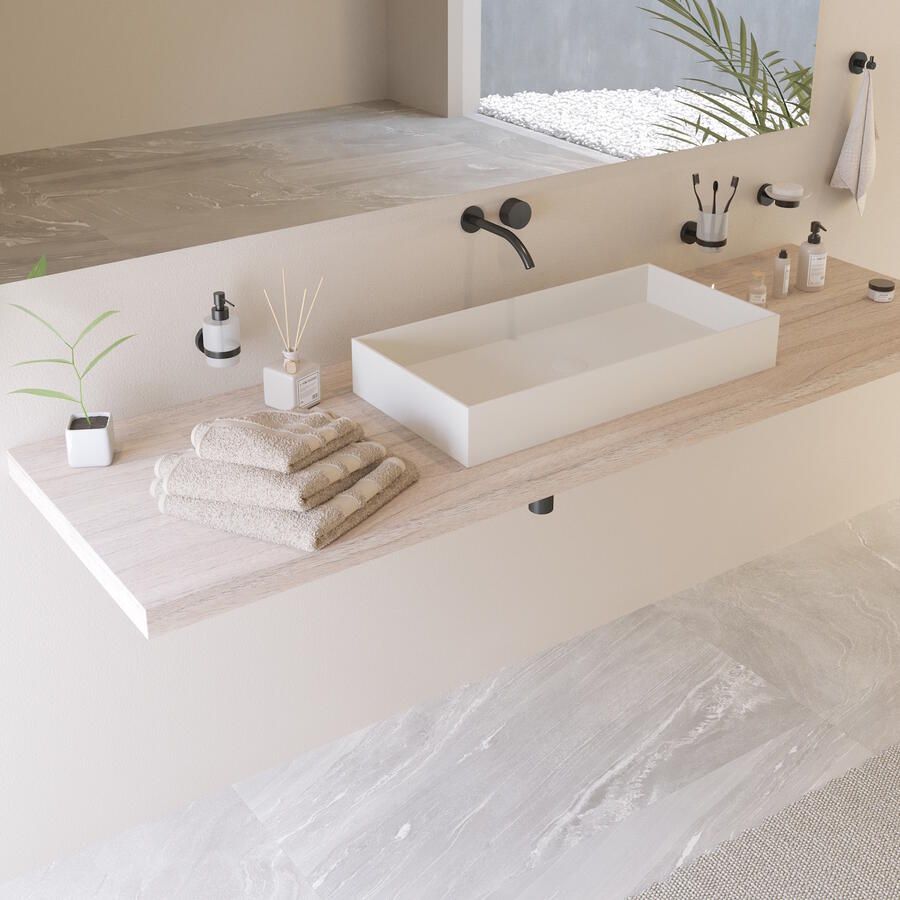 Ideavit Opbouw Waskom Solidjoy 75x37 5x11 cm Solid Surface Mat Wit