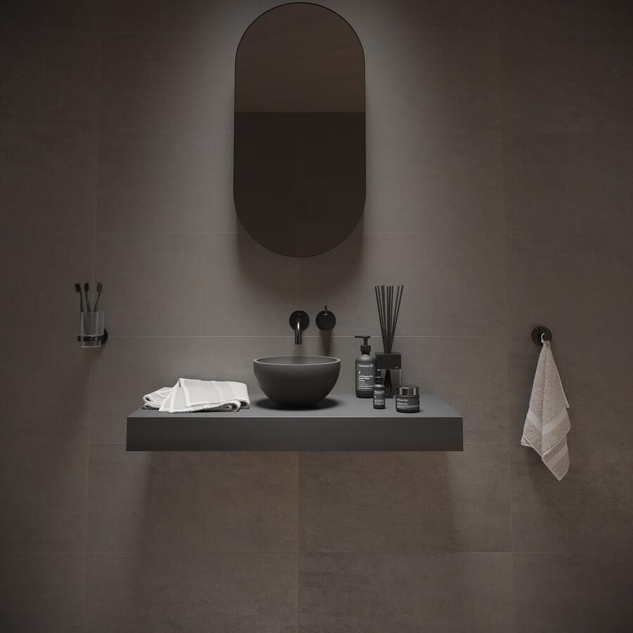 Ideavit Opbouw Waskom Solidmicro 23x11.5 cm Solid Surface Mat Donker Grijs - Foto 2