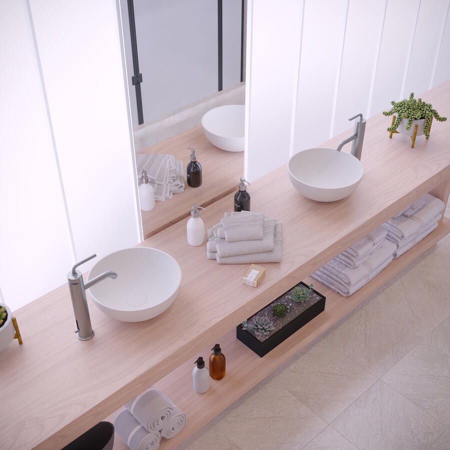 Ideavit Opbouw Waskom Solidthin 32x32x12.5 cm Solid Surface Mat Wit - Foto 2