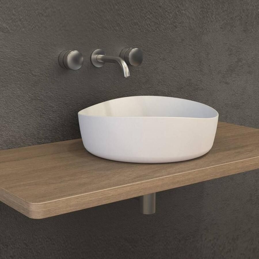 Ideavit Solidharmony opbouwwastafel 40x13cm Solid surface mat wit 290115 - Foto 2