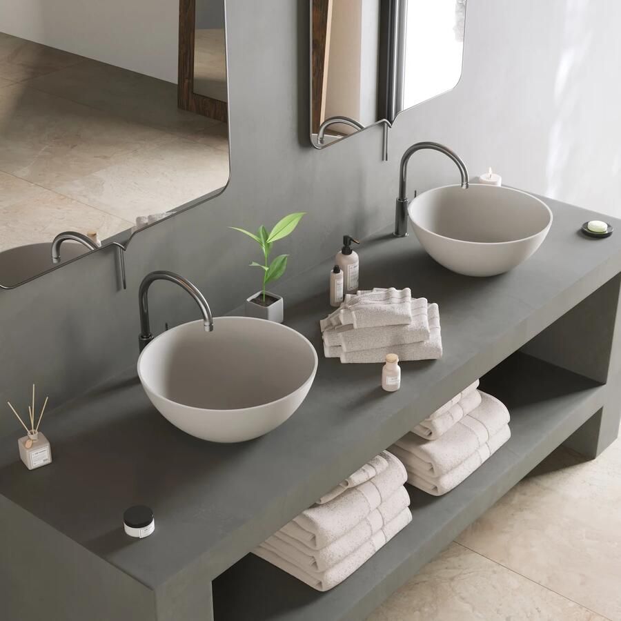 Ideavit Opbouwwastafel Solidthin 39x39x14.5 cm Solid Surface Mat Wit - Foto 2