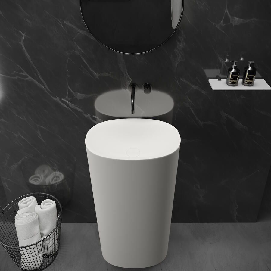 Ideavit Wastafel Colidcliff Staand Model 50x35x90 cm Solid Surface Mat Wit