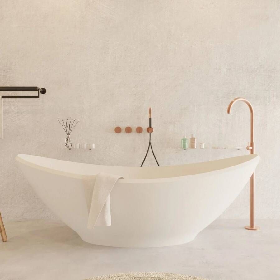 Ideavit Ligbad Vrijstaand Solidlectus 180x100x62 cm Solid Surface Mat Wit