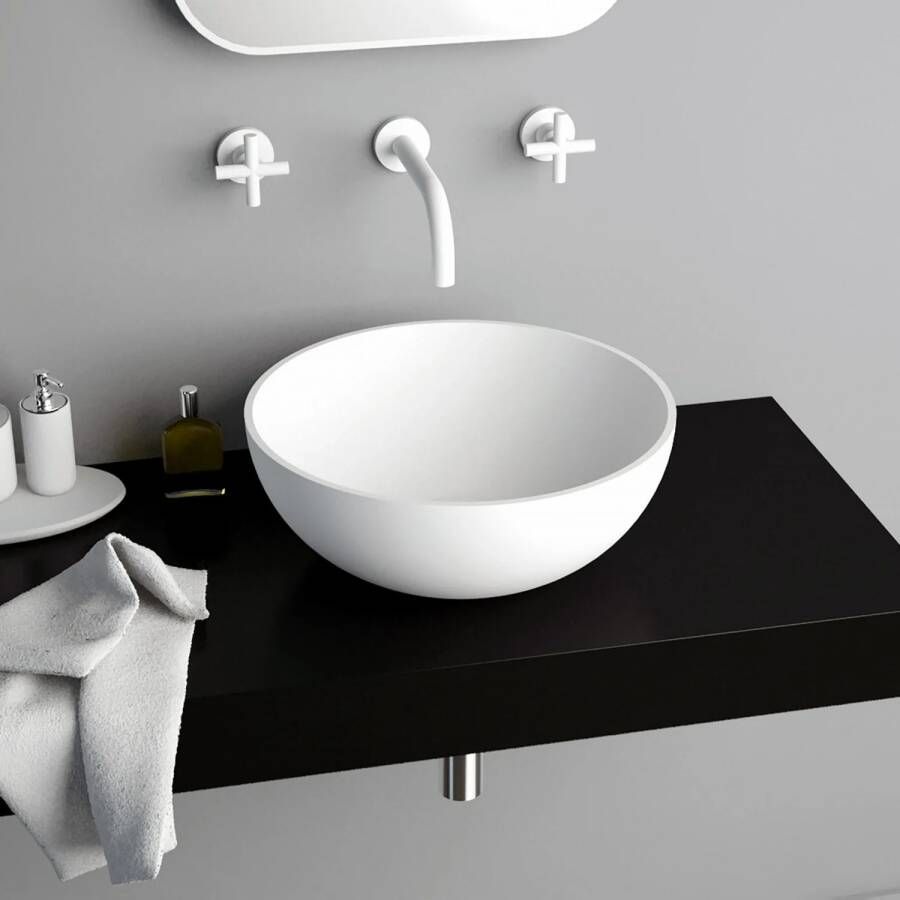 Ideavit Opbouw Waskom Solidthin 32x32x12.5 cm Solid Surface Mat Wit