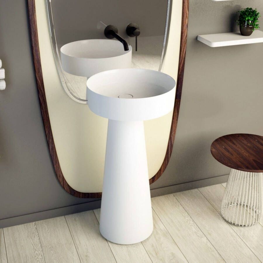 Ideavit Waskom Voetstuk Solidfloat-PE 30x30x75 cm Solid Surface Met Waskom Mat Wit