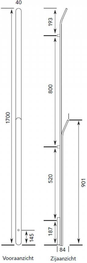 Instamat Elektrische Radiator Stick ARC Handdoekwarmer 170 cm 34W Soft Wit