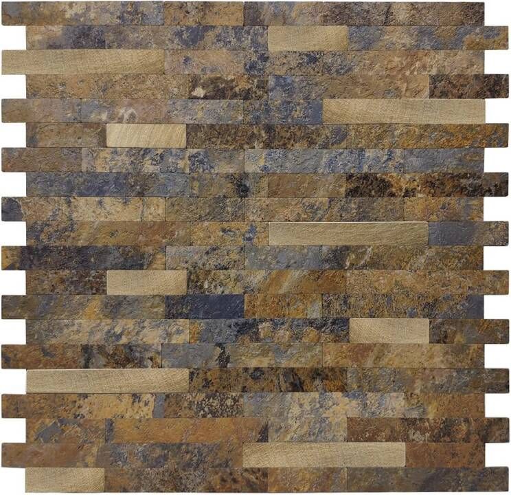 Isodeco Mozaïek Steenstrip Klassiek Zelfklevend 29.0x29.0 cm Roest Bruin