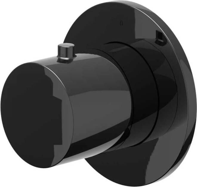 Ivy Bond Afbouwdeel voor douchekraan doorstroom stopkraan symmetry rond rozet Zwart chroom PVD 6202607