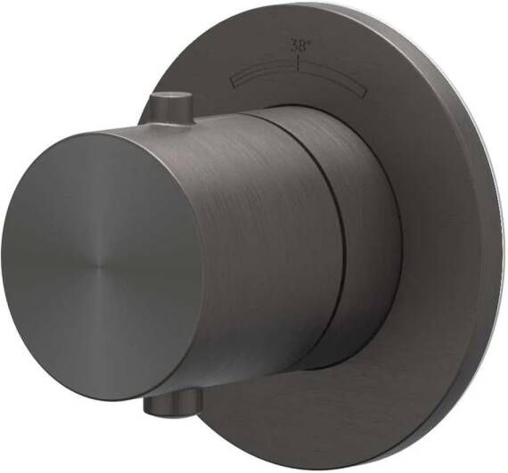 IVY Concord Afbouwdeel voor inbouwstopkraan Symmetry rond rozet RVS316 geborsteld carbon black PVD 6903204