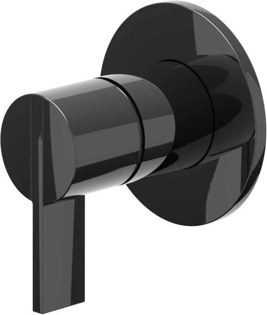 Ivy Pact Afbouwdeel voor inbouw douchemengkraan eenhendel ronde rozet Zwart chroom PVD 6202057