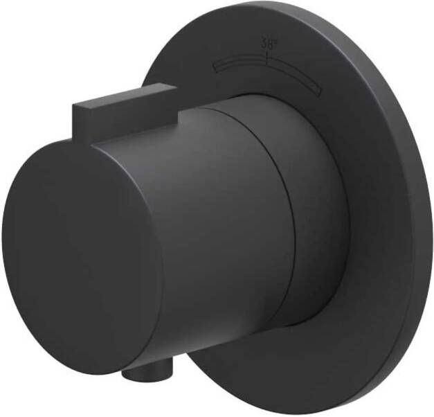 Ivy Pact Afbouwdeel voor Inbouwthermostaat Symmetry rond rozet Mat zwart PED 6202422