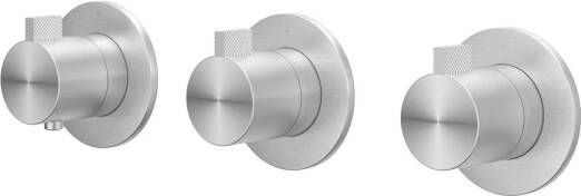 IVY Tribe Afbouwdeel voor Inbouwthermostaat 3 stopkranen symmetry ronde rozetten RVS316 geborsteld 6201321