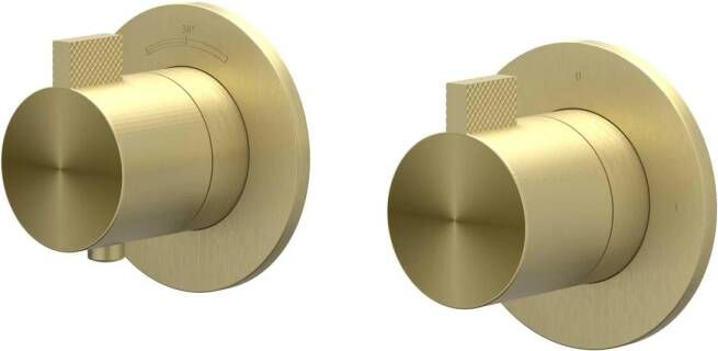 IVY Tribe Afbouwdeel voor Inbouwthermostaat 2-weg stop-omstel Symmetry rond rozet RVS316 geborsteld mat koper PVD 6903303 - Foto 2