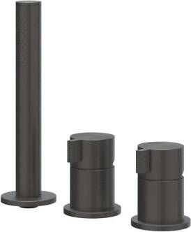 Ivy Tribe Badrandcombinatie 3-weg mengkraan uittrekbare handdouche zonder uitloop RVS316 geborsteld carbon black PVD 6301184