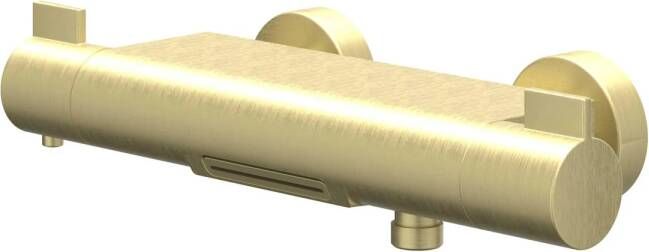 IVY Badthermostaatkraan Pact Opbouw Omstel Met Cascade Uitloop Met Omstel Cooltouch Geborsteld Mat Goud PVD
