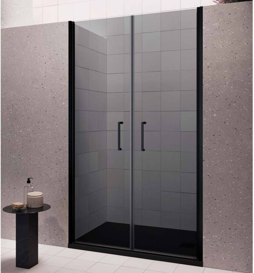 Lacus Nisdeur Giglio Evo Saloon 2 Klapdeuren 110x200 cm Rookglas Zwart