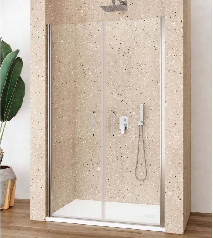 Lacus Nisdeur Giglio Evo Saloon 2 Klapdeuren 85x200 cm Helder Glas Chroom