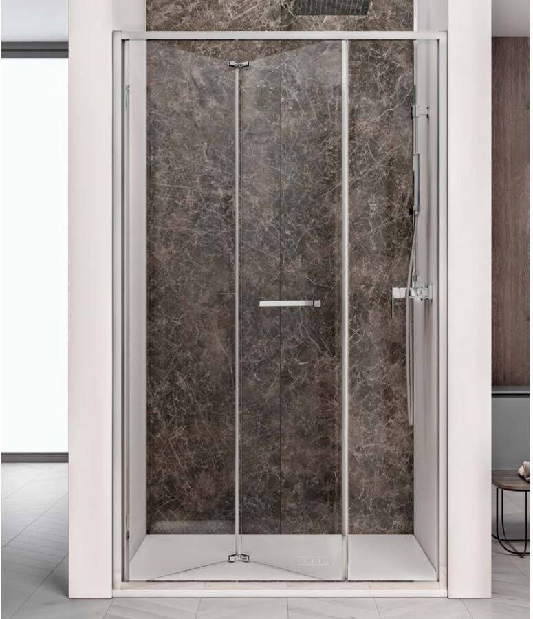 Lacus Nisdeur Ponza Evo Vouwdeur 75x200 Cm Helder Glas Chroom