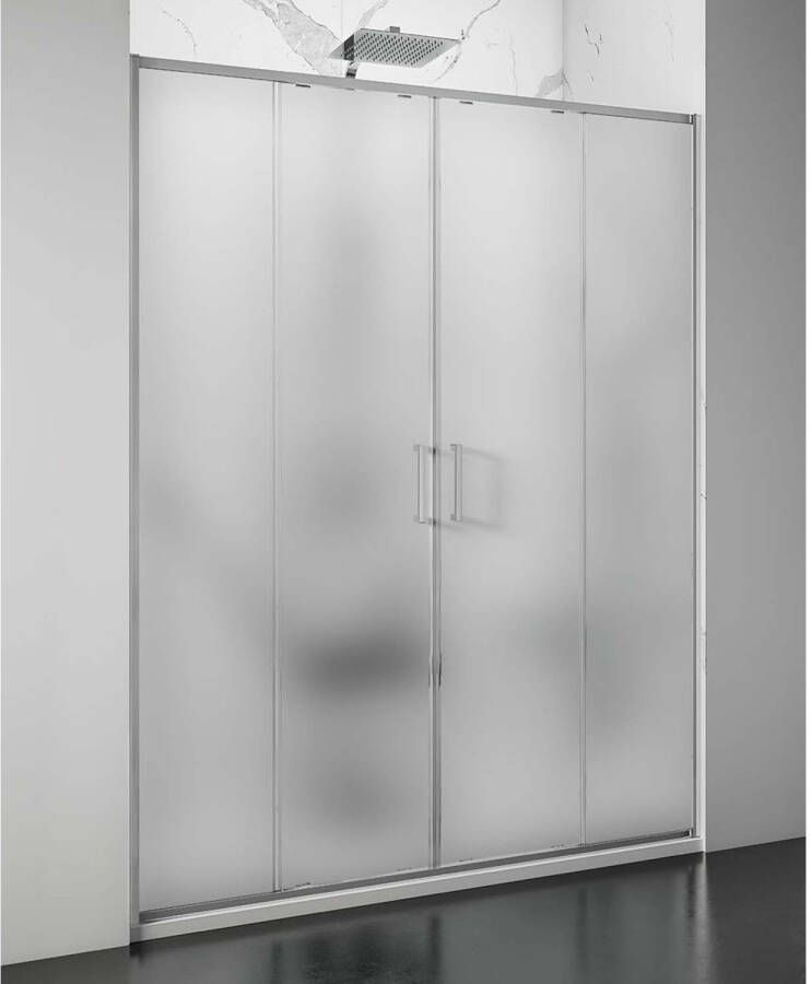 Lacus Nisdeur Stromboli Evo 2 Schuifdeuren 170x200 cm Mat Glas Chroom
