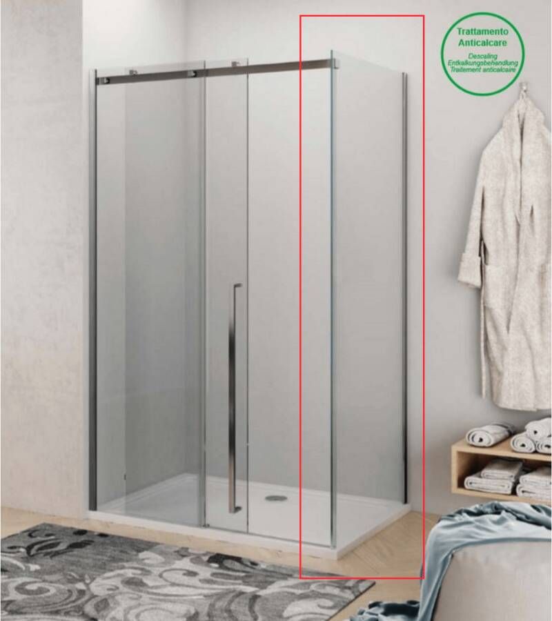 Lacus Zijwand voor Douchecabine La Maddalena 100x210 cm 8 mm Helder Glas