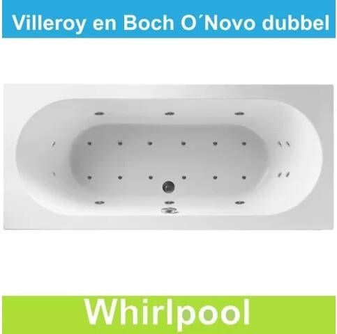 Villeroy en Boch Ligbad Villeroy & Boch O.novo 180x80 cm Balboa Whirlpool systeem Dubbel