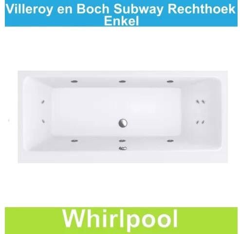 Villeroy en Boch Ligbad Villeroy & Boch Subway 180x80 cm Balboa Whirlpool systeem Enkel