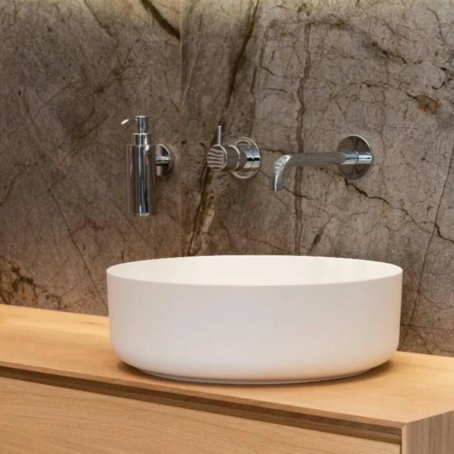 Loutro Waskom Malia M Rond 42x42x13.5 cm Mat Wit