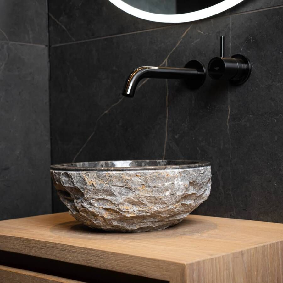 Loutro Waskom Petros Rond 30x30x14 cm Black