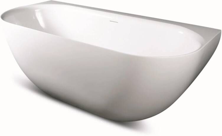 Luca Ligbad Sanitair Primo Acryl 170x80x60 cm Back To Wall Half Rond Glans Wit (inclusief afvoer en sifon)