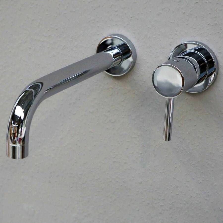 Luca Sanitair Inbouw Wastafelmengkraan Wandbevestiging Bongio Choom 22 cm